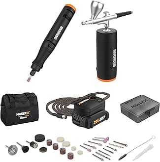 Worx MAKERX WX992L 20V 2pc Crafting Tool Combo Kit - Rotary Tool + Air Brush