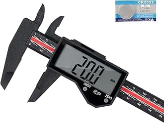 Adoric Digital Caliper Hold 150mm Carbon Fiber High Precision Caliper LCD Display Outer Diameter Inner Diameter Depth Step Measurement Hold Function Zero Reset Waterproof Dustproof Battery Included