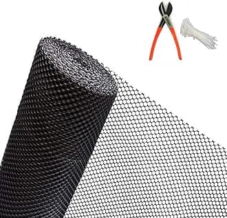 UV Stabilized Garden Fencing Net_Tree Guard Net_Anti Bird Net_PVC Virgin HDPE_3.3 Feet Height X 30 Feet Length_Black Color_800 GSM with 1 Cutter and 100 PVC Tags SHJAMN17