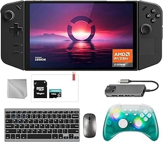 LenovoLegion Go 2TB SSD Gaming Handheld 8.8-inch Touchscreen 144Hz 2K QHD AMD Ryzen Z1 Extreme Processor, Black Ice Wireless Pro Controller, Hub, 128GB MicroSD, Keyboard & Mouse, 8 in 1 Bundle