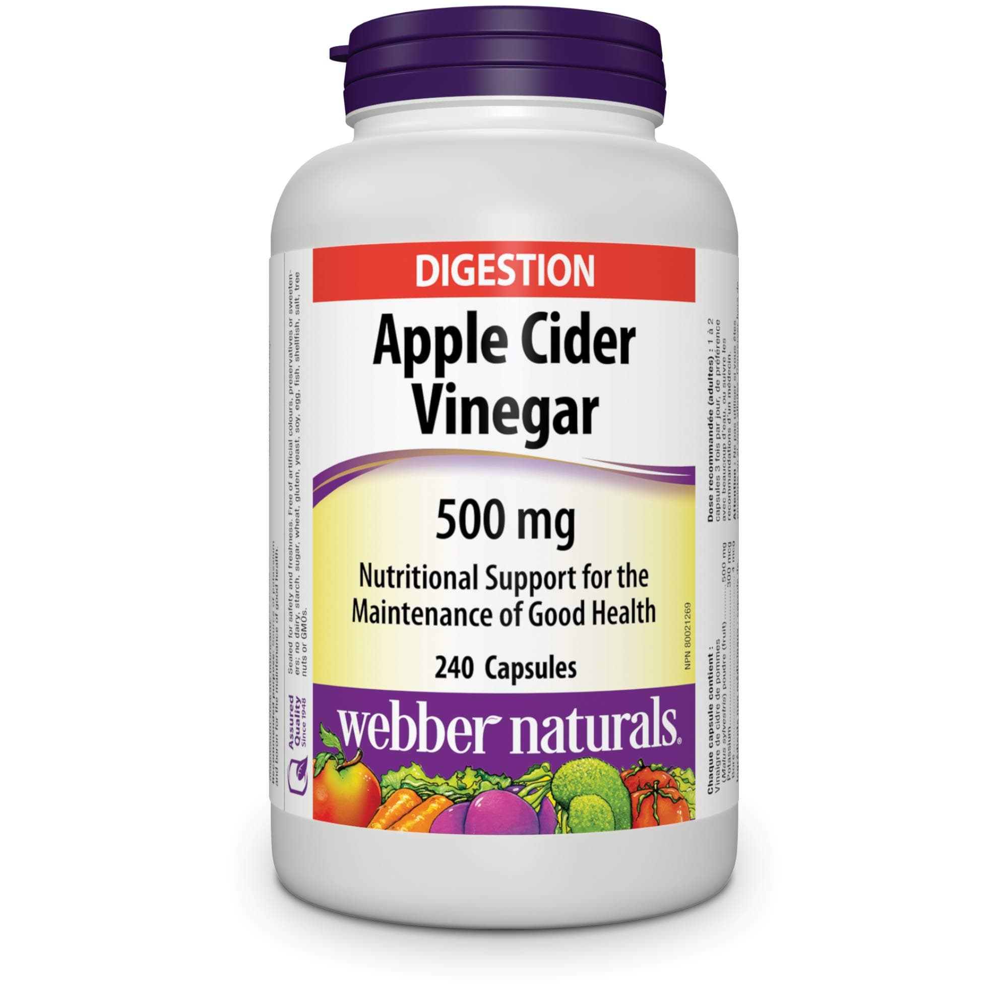 WEBBER NATURALS APPLE CIDER VINEGAR 240'S