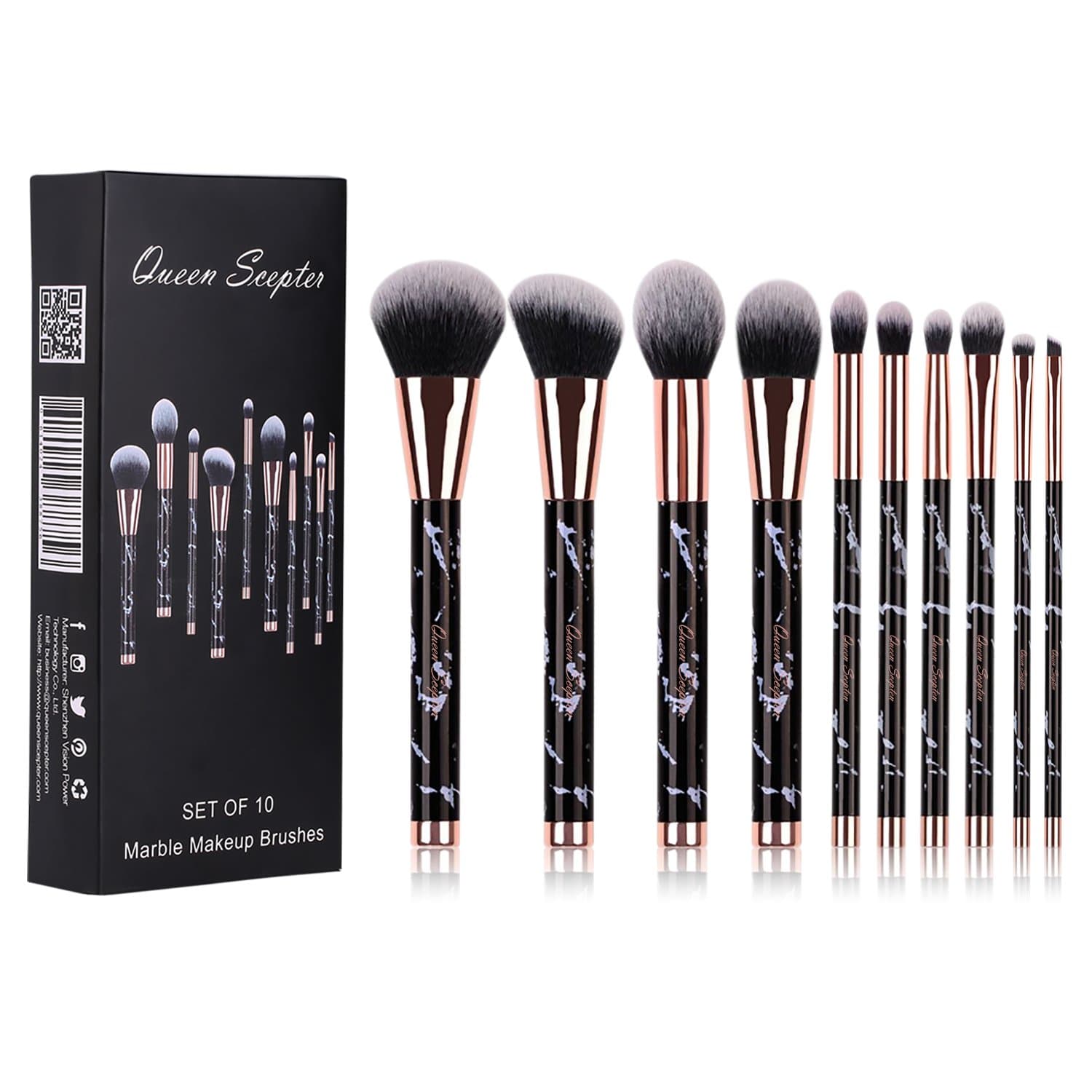 10 pcs Makeup Brushes Sets Marble Eyeshadow Professional Makeup Brush Set Concealer Eyeliner Eyebrow Foundation Face Brush Travel Cosmetic Brushes