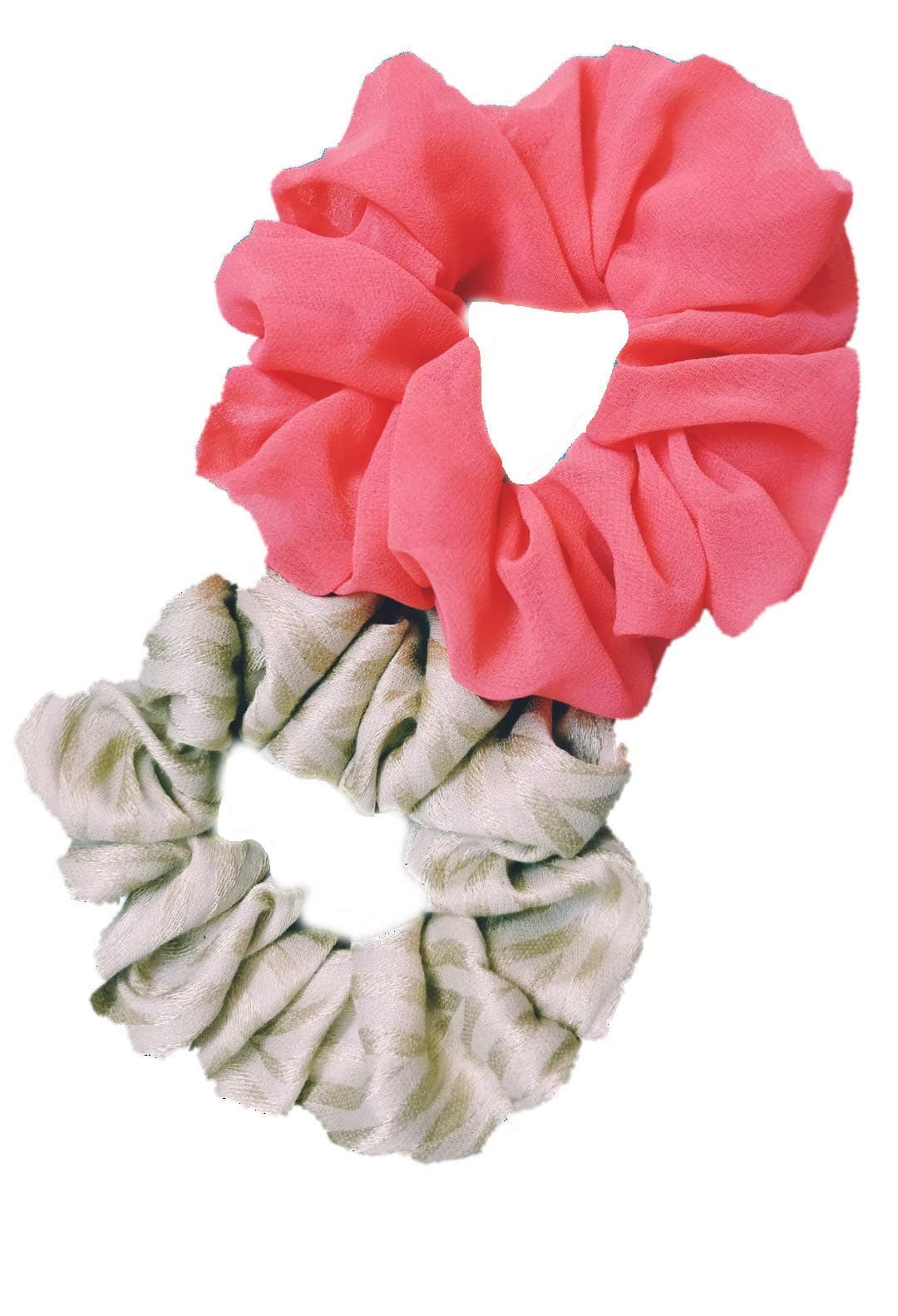 IBDA Daffodils Peach Organza Uber look Hair Scrunchie, Solid Colour Hair Ties, Handmade,Head Accessories (Adjustable Size) Pack of 01.