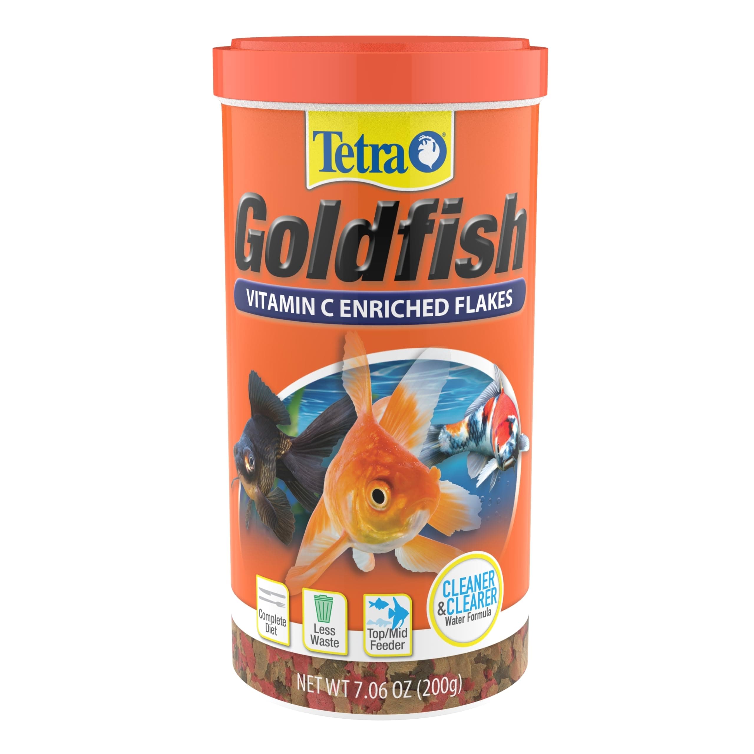 Goldfish Flakes, Nutritionally Balanced Diet For Aquarium Fish, Vitamin C Enriched Flakes, 7.06 oz