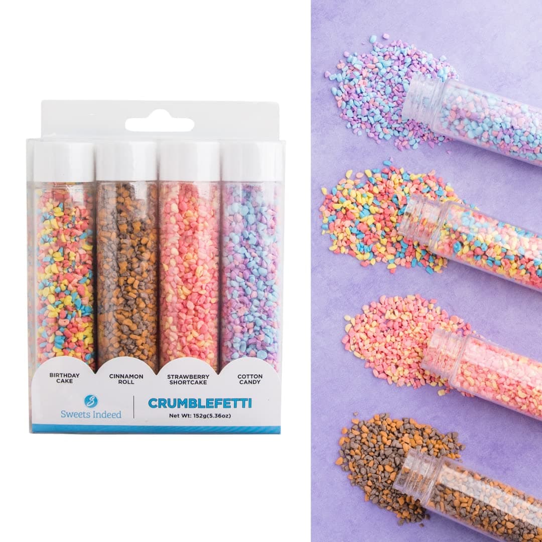 Sweets Indeed, Easter Candy, Kids Gift Basket, Four Flavors, Ice Cream Topper, Gift pack, Cupcake and Cake Topper, Perfect for kids parties - 4 pack (Crumblefetti)