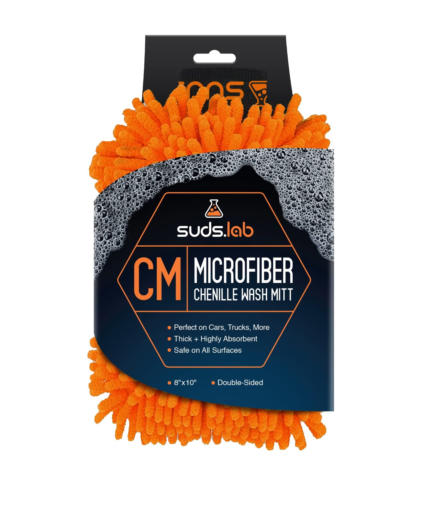 CM Chenille Microfiber Wash MItt - Double Sided Car Wash Mitt - Scratch Free On All Vehicle Surfaces - 8" x 10"