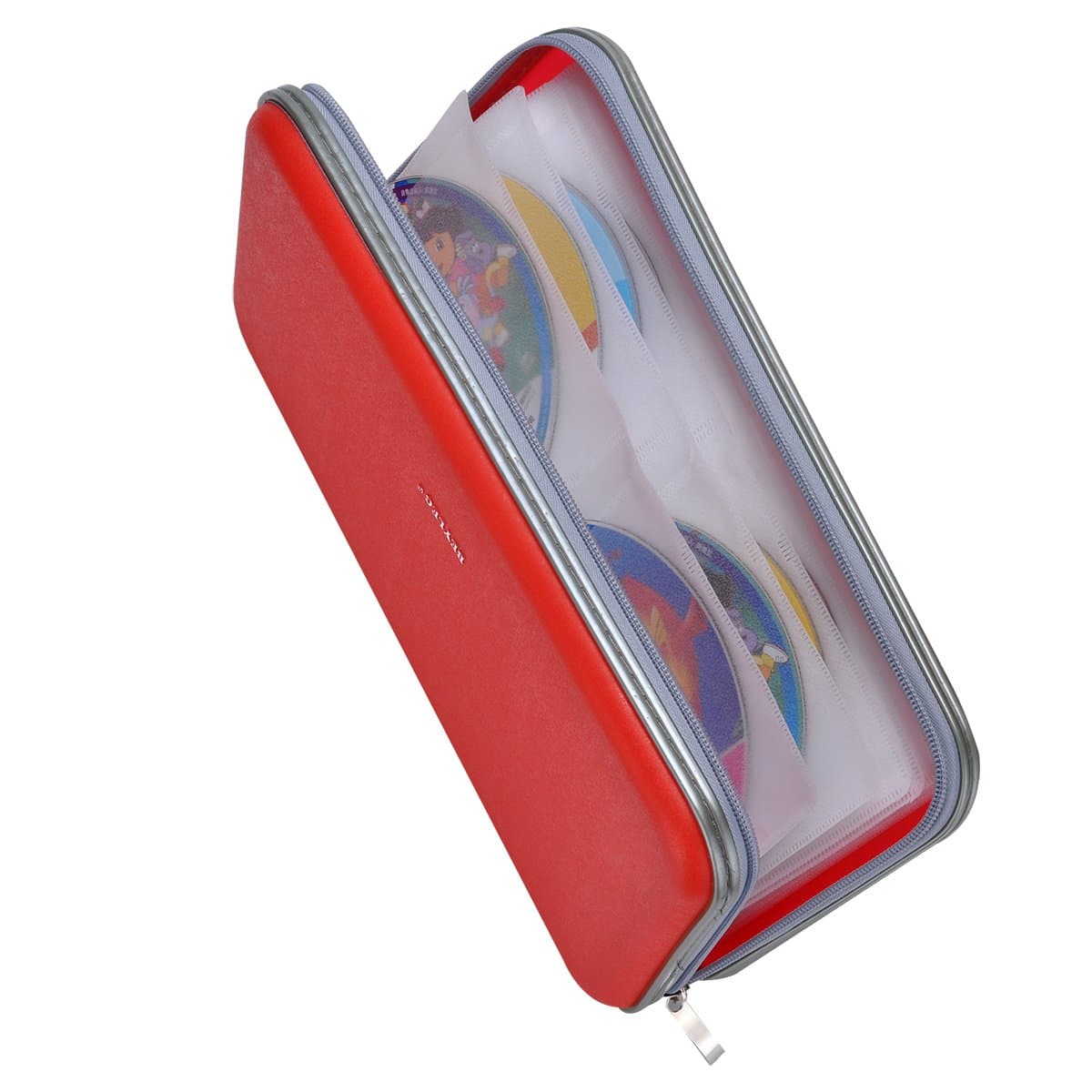 72 Capacity Heavy Duty CD DVD Blu-ray Media Case Storage Holder Organizer Wallet (Red)