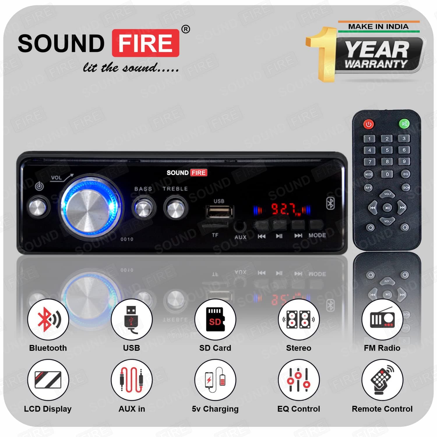 Sound FIRE SF-0010 (Black) Bluetooth/USB/SD/AUX/FM/MP3 Car Stereo