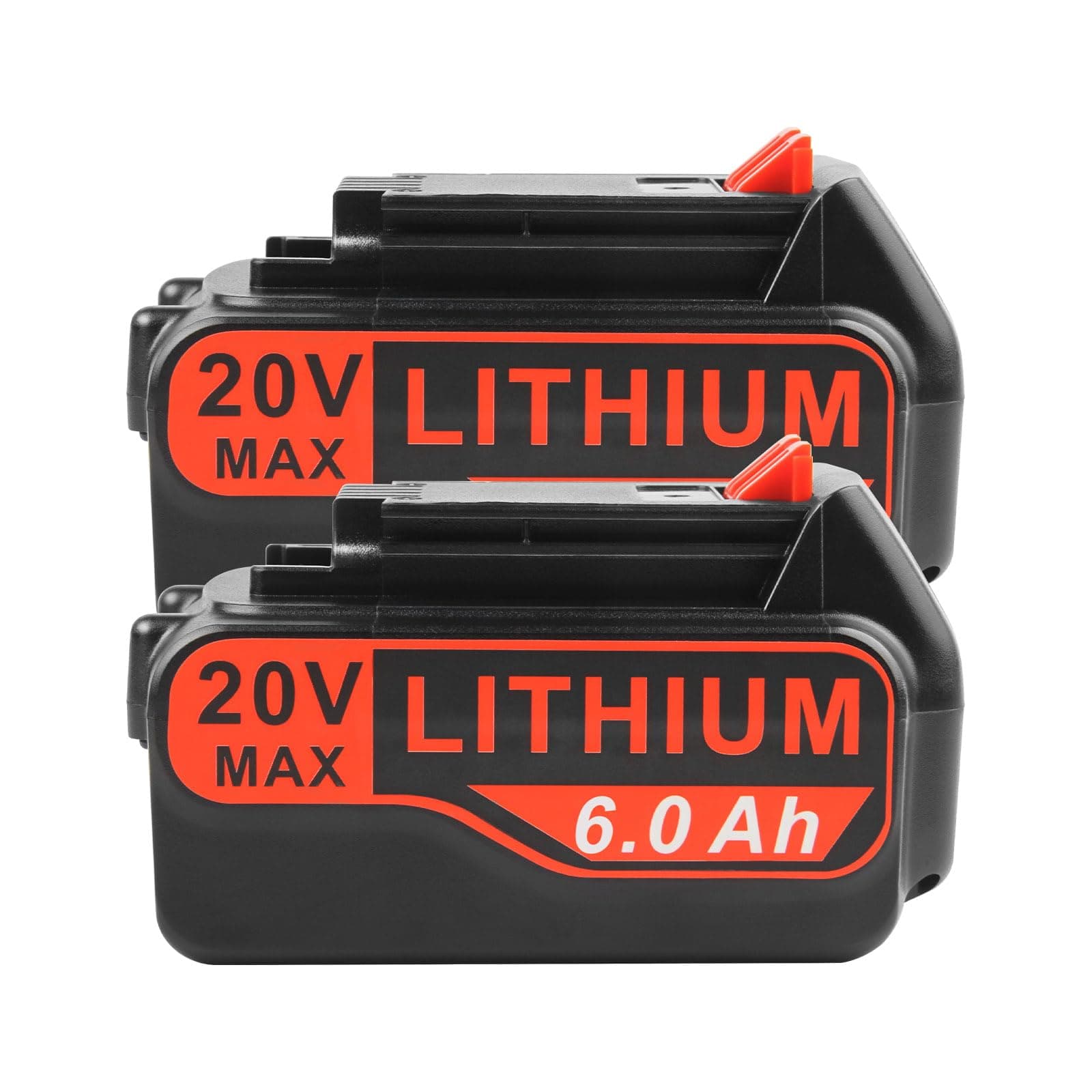 Futurebatt 2-Pack High-Output 6.0Ah 20V Battery Replacement for Black+Decker 20V Tools LB20 LBX20 LBXR20 LBXR20B LBXR2020 LBX4020 LB2X4020 LST220 Battery