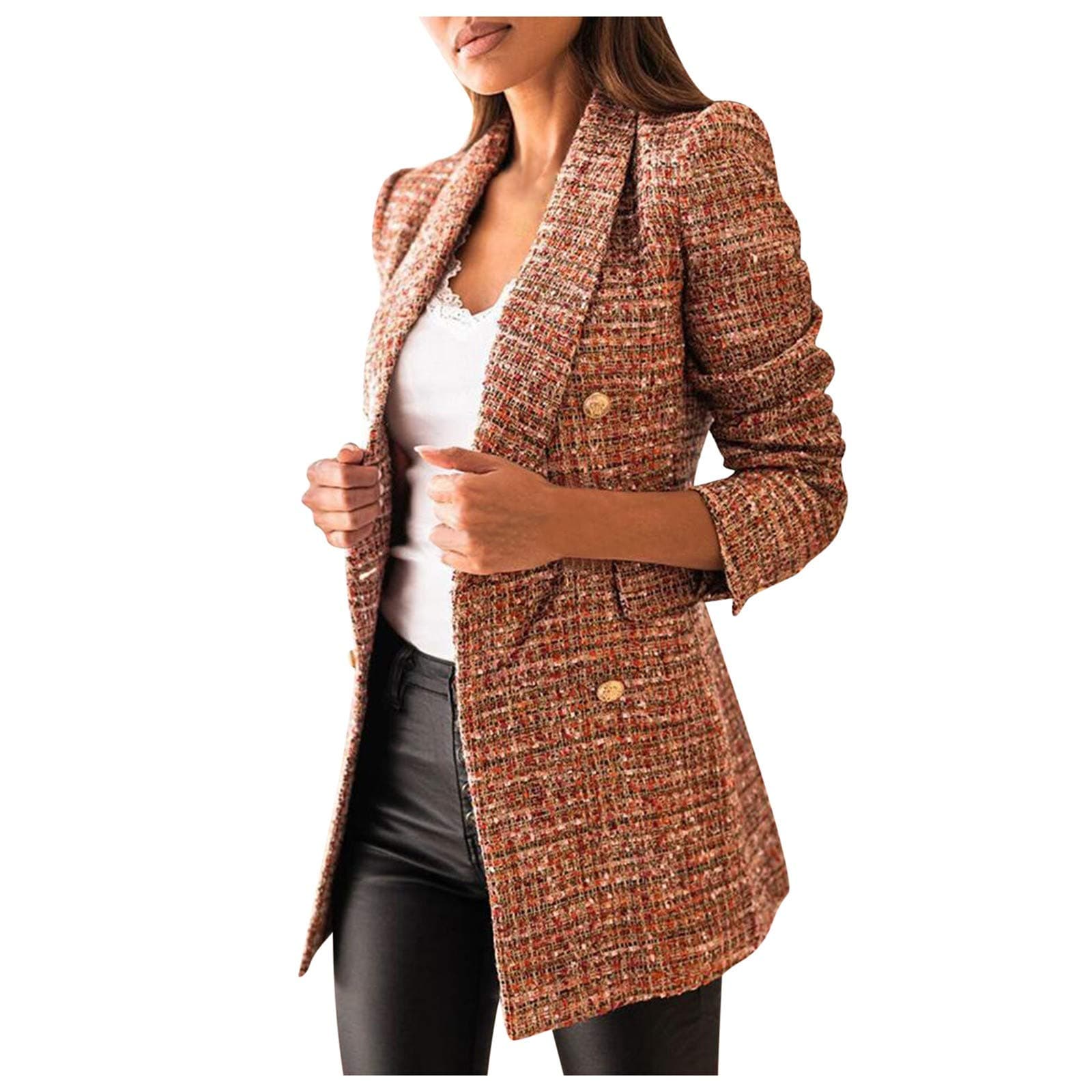 Blazer for Womens Casual Long Sleeve Work Office Solid Open Front Jacket Blazer