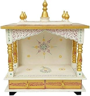 Kamdhenu Art and Craft Wooden Temple for Home - Pooja Mandir/Mandap (G20SI)