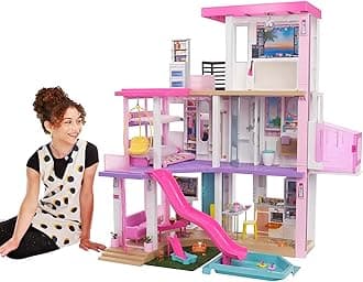 Barbie DreamHouse Dollhouse with 75+ Accessories and Wheelchair Accessible Elevator, 10 Play Areas, 3 Custom Light Settings & Music, GRG93