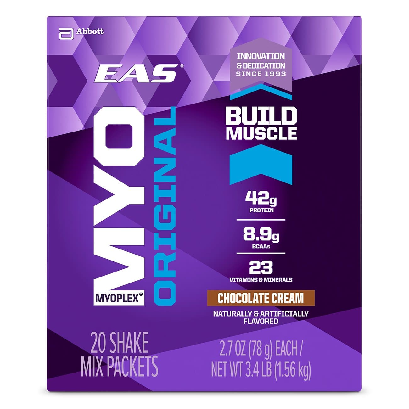 EAS Myoplex Original Protein Shake Mix Packets, Chocolate Cream, 113.4 Ounce, 42 Servings