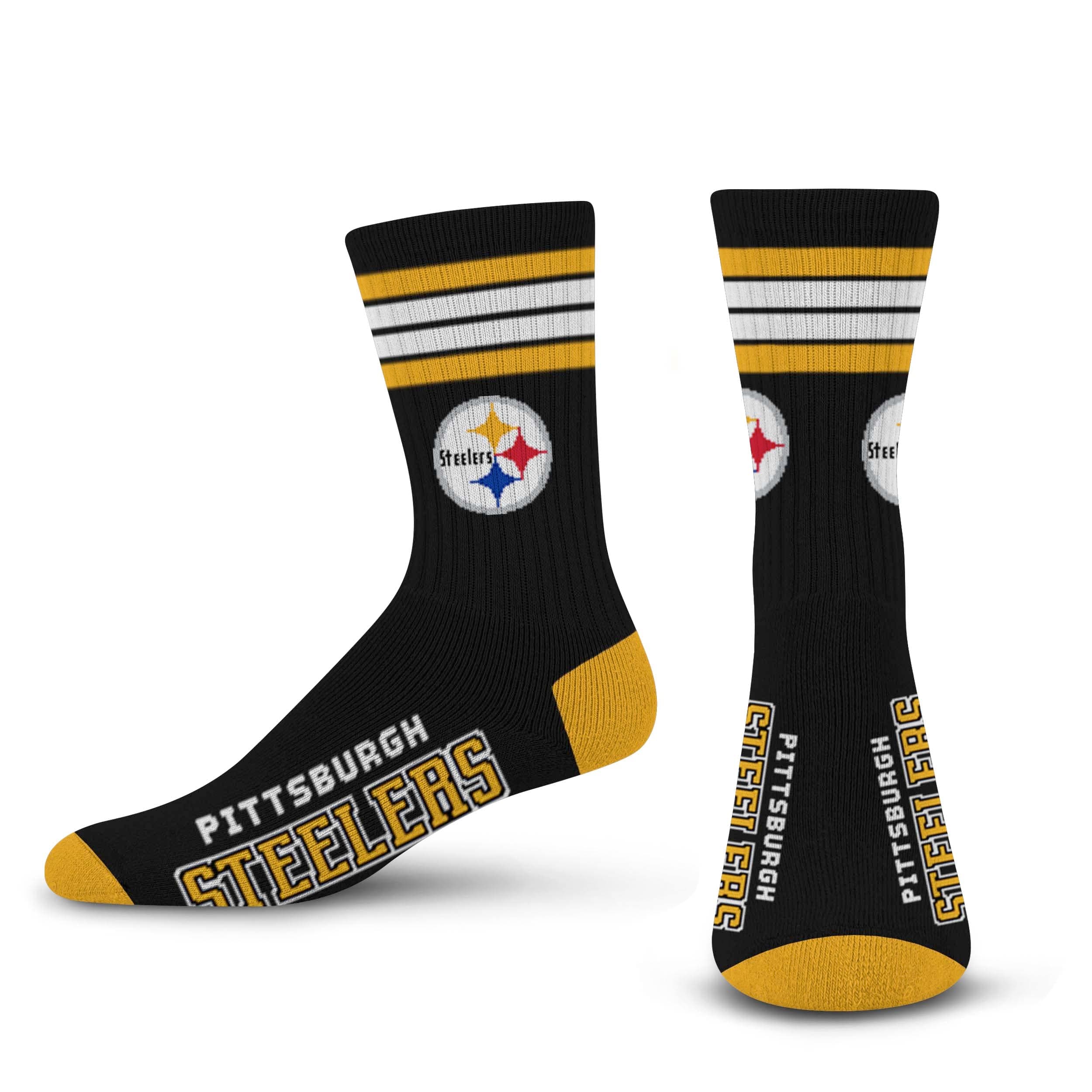 For Bare Feet Men's NFL 4-Stripe Deuce Performance Crew Socks