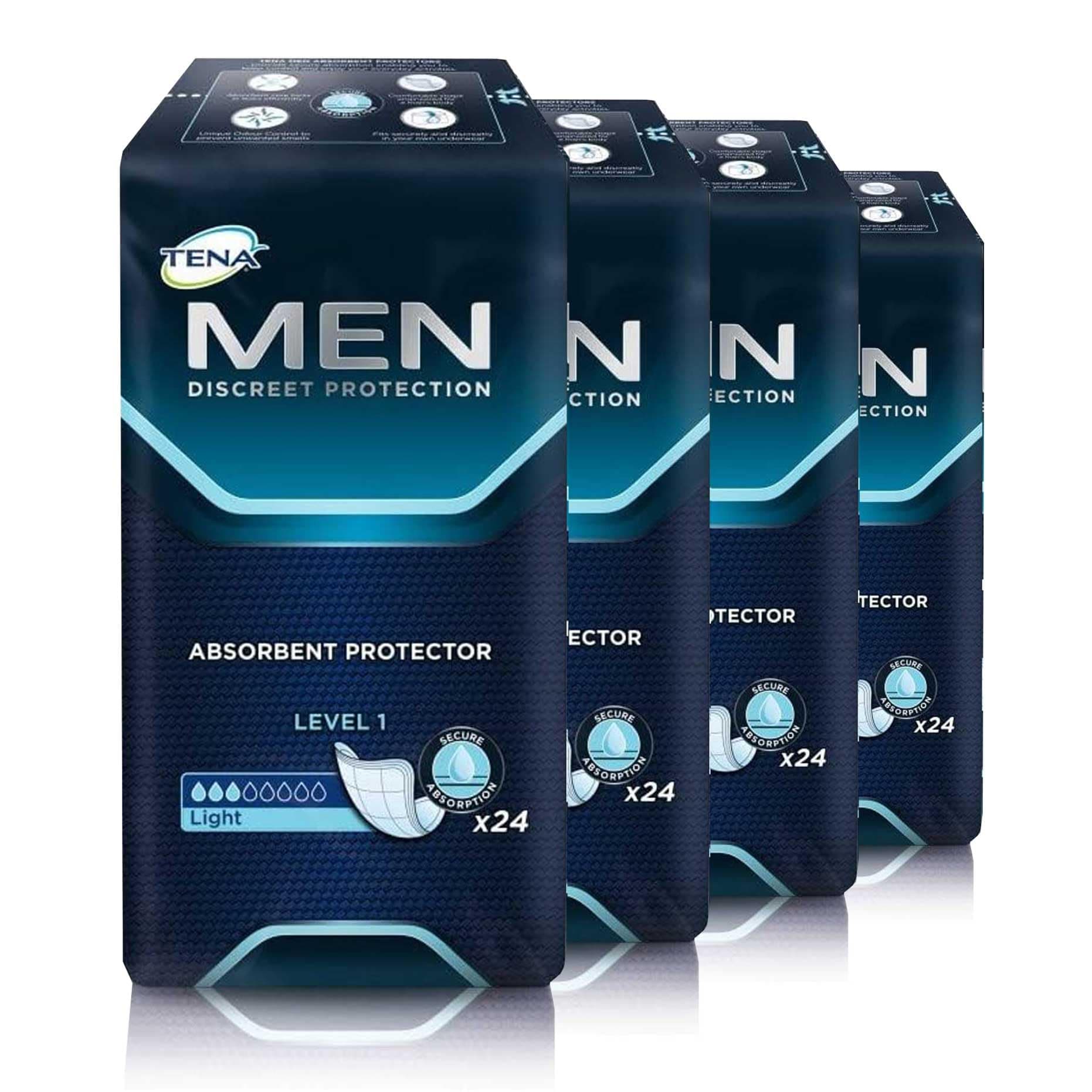 for Men Level 1 Incontinence Protector Maximum Guard Incontinence Pad for Men (4 Pack of 96)