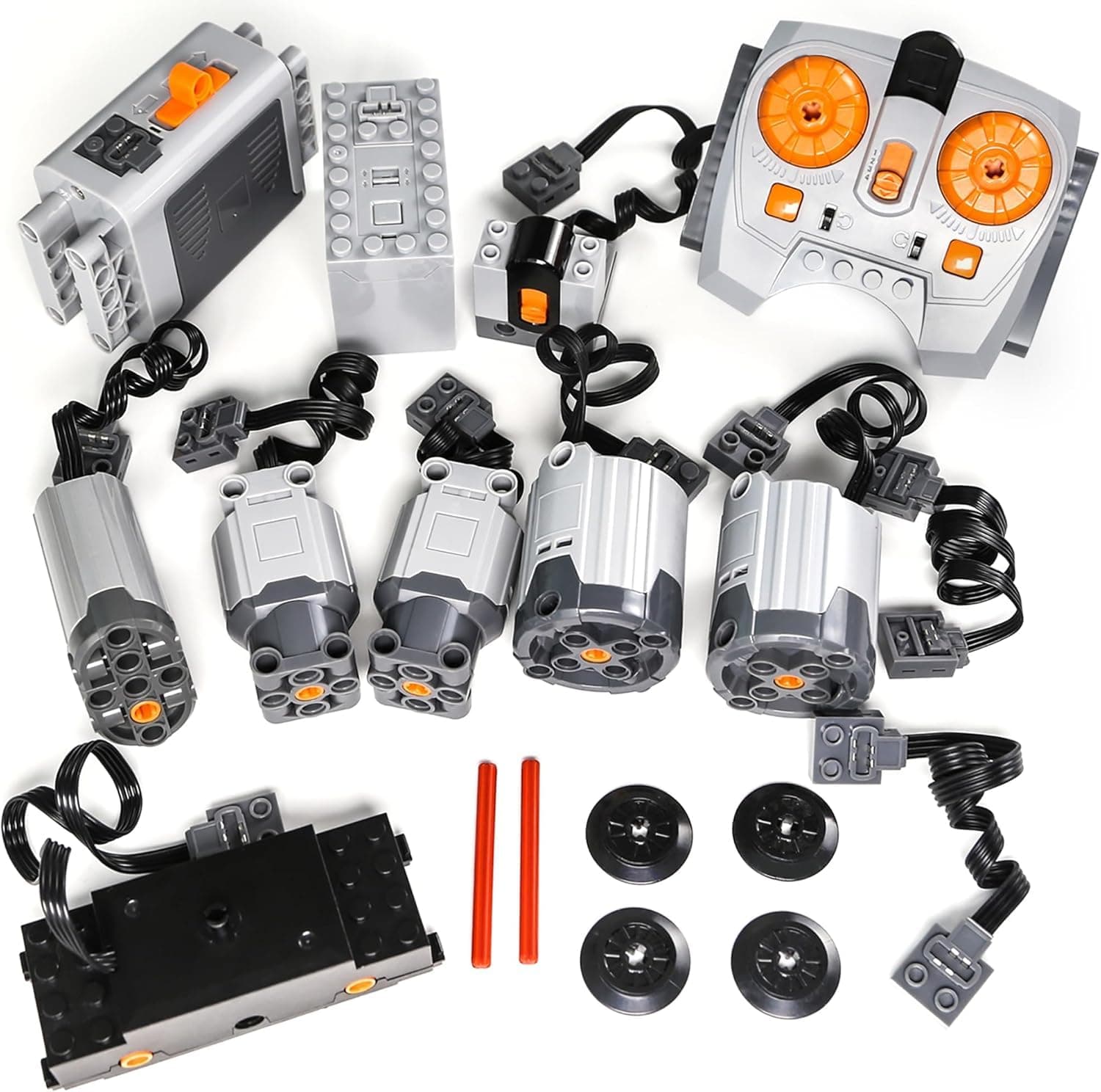 ASTEM 18pcs Power-Function-Motor-Set Compatible with Technic-Parts. Including Train-Motor Servo-Motor XL-Motor-L-Motor Speed-Control Remote Controller for MOC EV3.