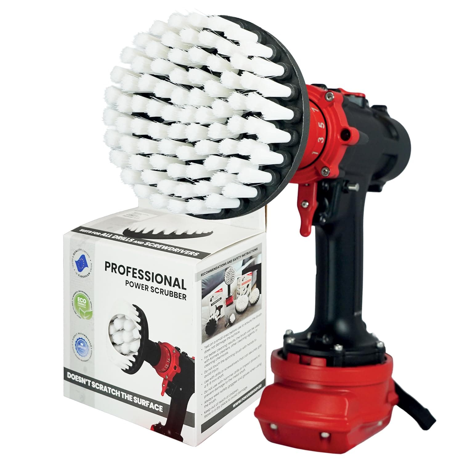 Kornely Premium Drill Brush Professional – Extra-Soft 13 cm White | Scratch-F...