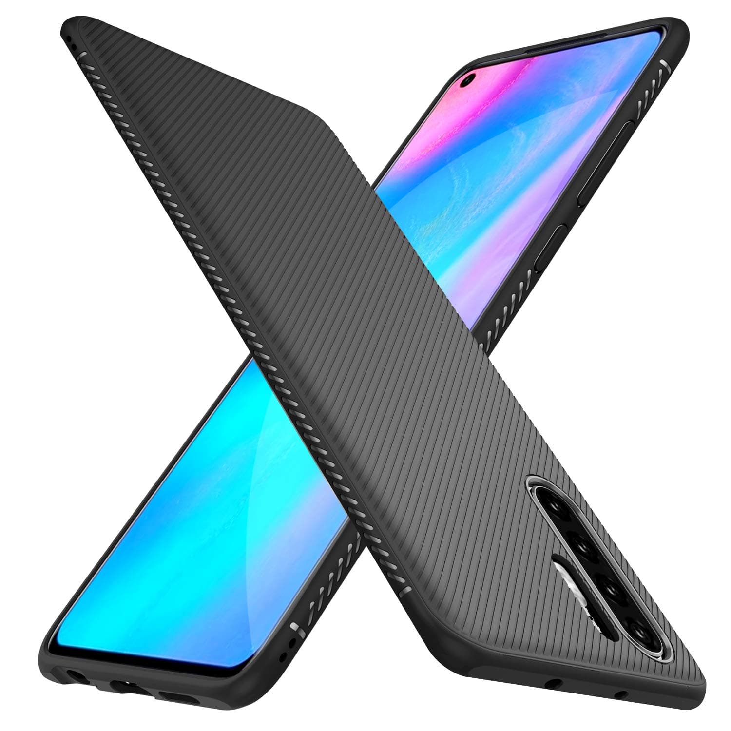 Huawei P30 pro case, KuGi Huawei P30 pro case, JS [Scratch Resistant] Premium Flexible Soft Anti Slip TPU Case for Huawei P30 pro Smartphone(Black)