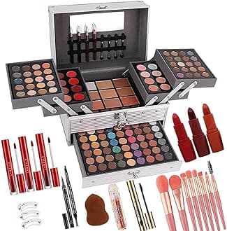 132 Color All- In- One Makeup For Women Full Kit,Professional Makeup Kit,Makeup Gift Set for Women,Girls&Teens,Include eyeshadow/lipstick/concealer/Lip Gloss/Eyeliner/Mascara（006N2-Silver）