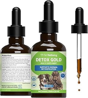Detox Gold for Dogs - Gentle Detoxification & Elimination Support, Immune System Care, Nettle, Blessed Thistle, Burdock Root - Veterinarian-Formulated Herbal Supplement 2 oz (59 ml)