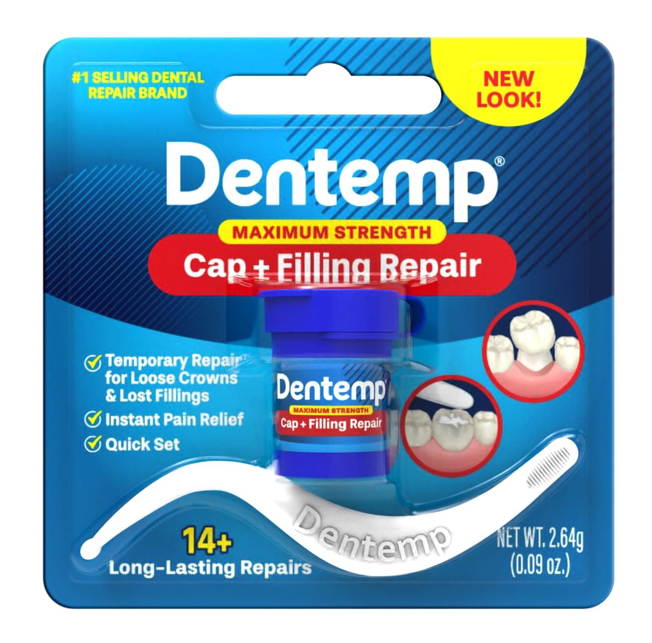 Dentemp Maximum Strength Dental Cement, 0.6 Ounce