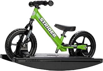 – Strider 12” Sport Bike + Rocking Base - Helps Teach Baby How to Ride a Balance Bicycle - for Kids 6 Months to 5 Years - Easy Assembly & Adjustments