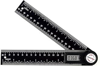 GemRed 82305 Aluminum Digital Protractor Angle Finder (200mm Black)