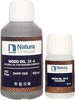 Wood Stain Oil - 85 ft² - 140 ml, Dark Oak – Wood Finish for Interior Furniture & Floor - Linseed Wood Oil - Fast-Drying - Environmentally Friendly - Extra Durable Hard Wax Oil
