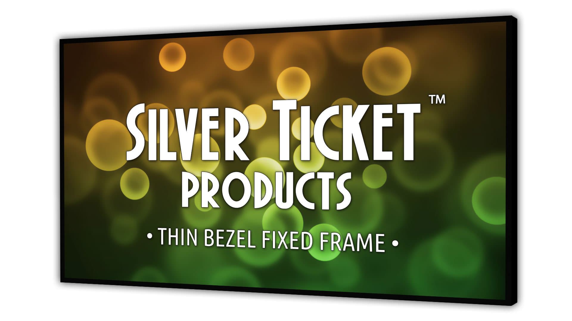 STT-169110 Silver Ticket Thin Bezel 16:9 Aspect Ratio 4K Ultra HD Ready HDTV (6 Piece Fixed Frame) Projector Screen (16:9, 110", White Material)
