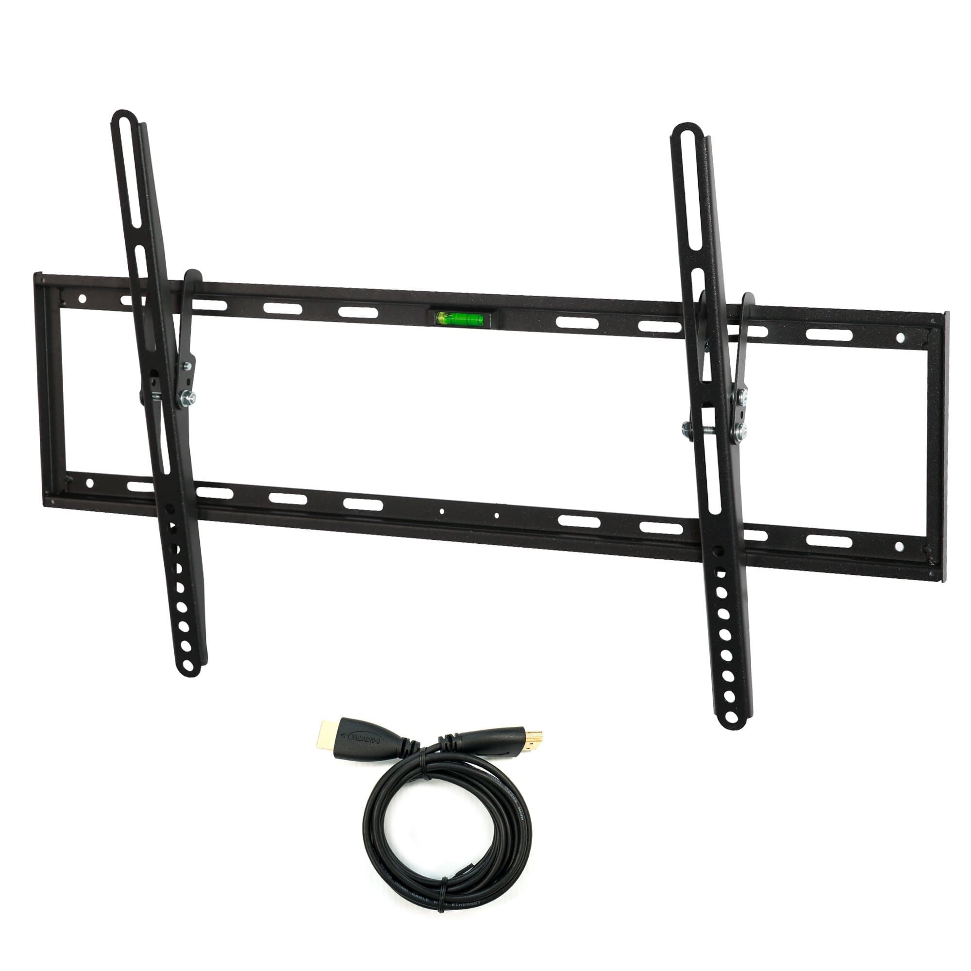 Atron Vision AM-3270TA TV Wall Mount Tilting Bracket for Most 32-70 Inch LED, LCD and Plasma TVs up to VESA 600 x 400mm and 99 LBS Loading Capacity, HDMI Cable and Built-in Level