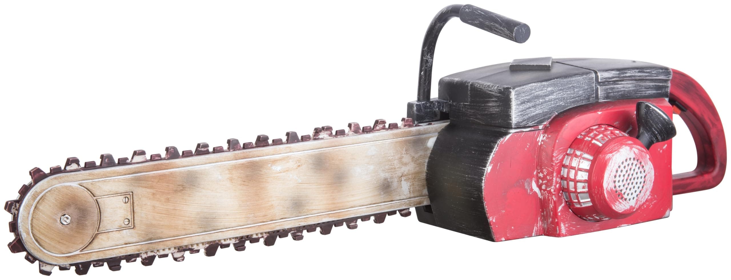 22-inch Rusted Red Animated Chainsaw Prop