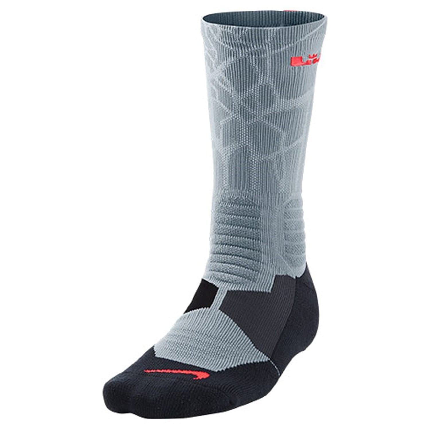 Nike Lebron Hyper Elite Men's Cushioned Crew Socks (Medium, Dove Grey)