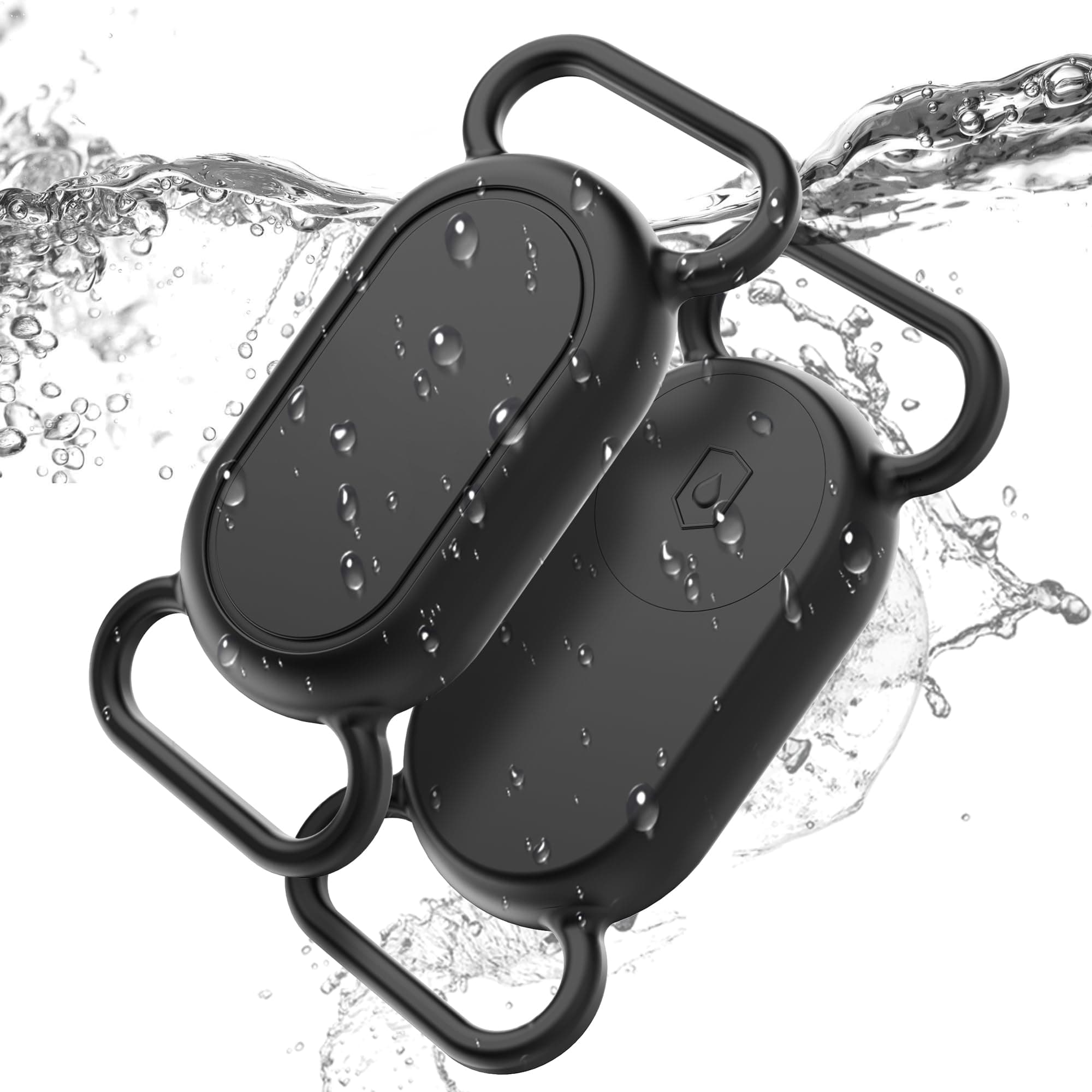 2 Pack Waterproof Silicone Case Holder for Smarttag2 Pet Dog Cat Collar Anti-lost Scratchproof Holder Accessories Protective Cover for Smart Tag2 (Black)