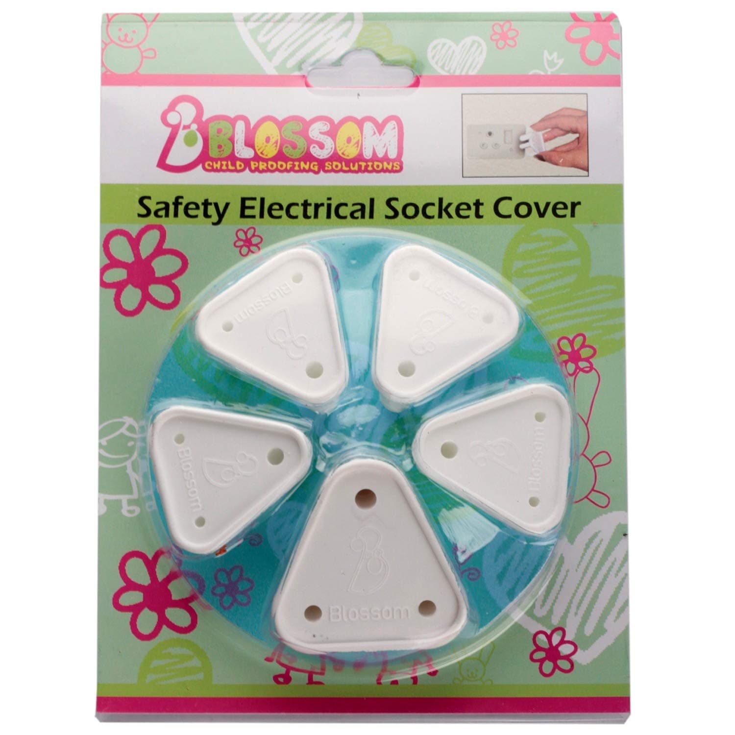 Blossom Child Proofing Electrical Socket Covers (White)