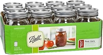 Regular Mouth 16-Ounces Mason Jar with Lids and Bands (12-Units), 12-Pack, AS SHOWN