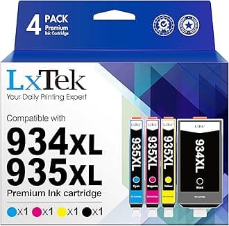 LxTek 934XL 935XL Replacement for HP 934 935 934 XL 935 XL Ink Cartridges for HP Officejet Pro 6230 6830 Officejet 6820 (1 Black, 1 Cyan, 1 Magenta, 1 Yellow)