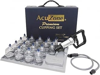 K.S. Choi Corp Cupping Set with 19 Cups and 10 Acupressure Pointers for Tissue Therapy, Multicolor