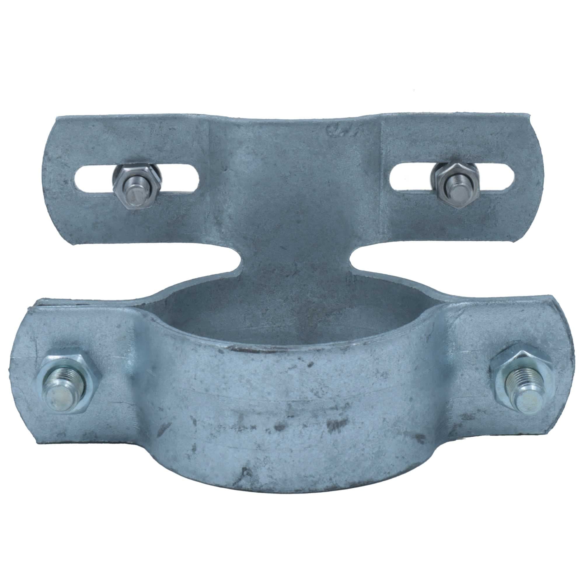 Kleberio 1/2/5 Pipe Clamp DN70 (70 mm) Galvanised for Round Pipe Signs Sign Holder Bracket with Fixings for Sign