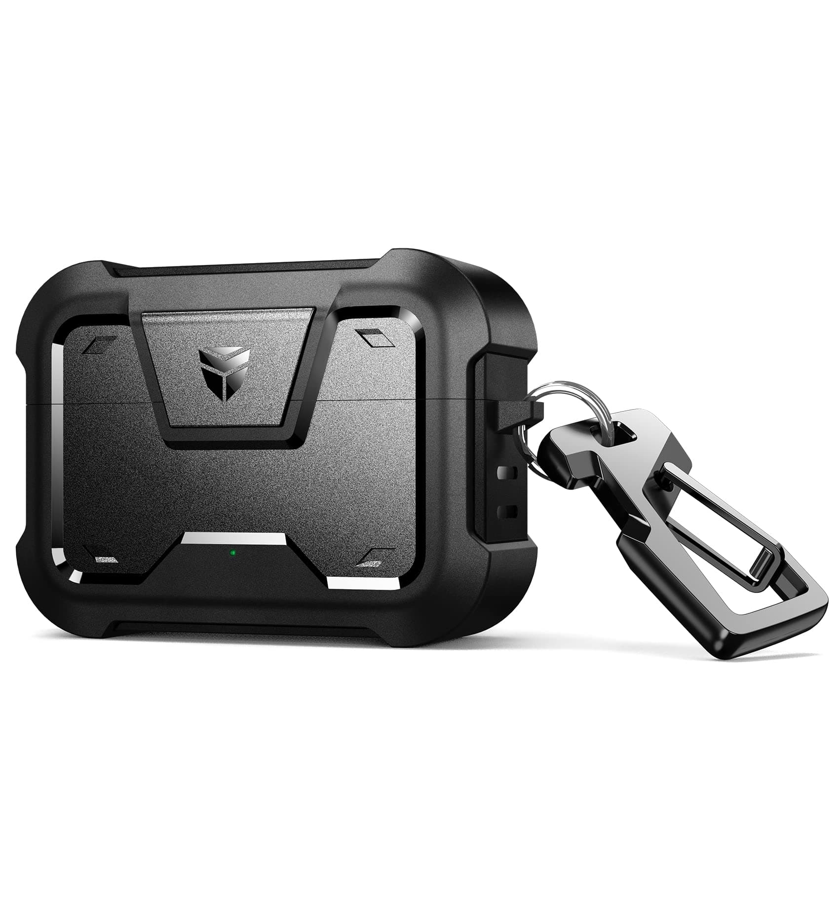 DexnorCase for Beats Studio Buds Case Cover, Silicone Case Keychain Compatible with Studio Buds Protector Cover Keyring Shockproof Front LED Visible - Black