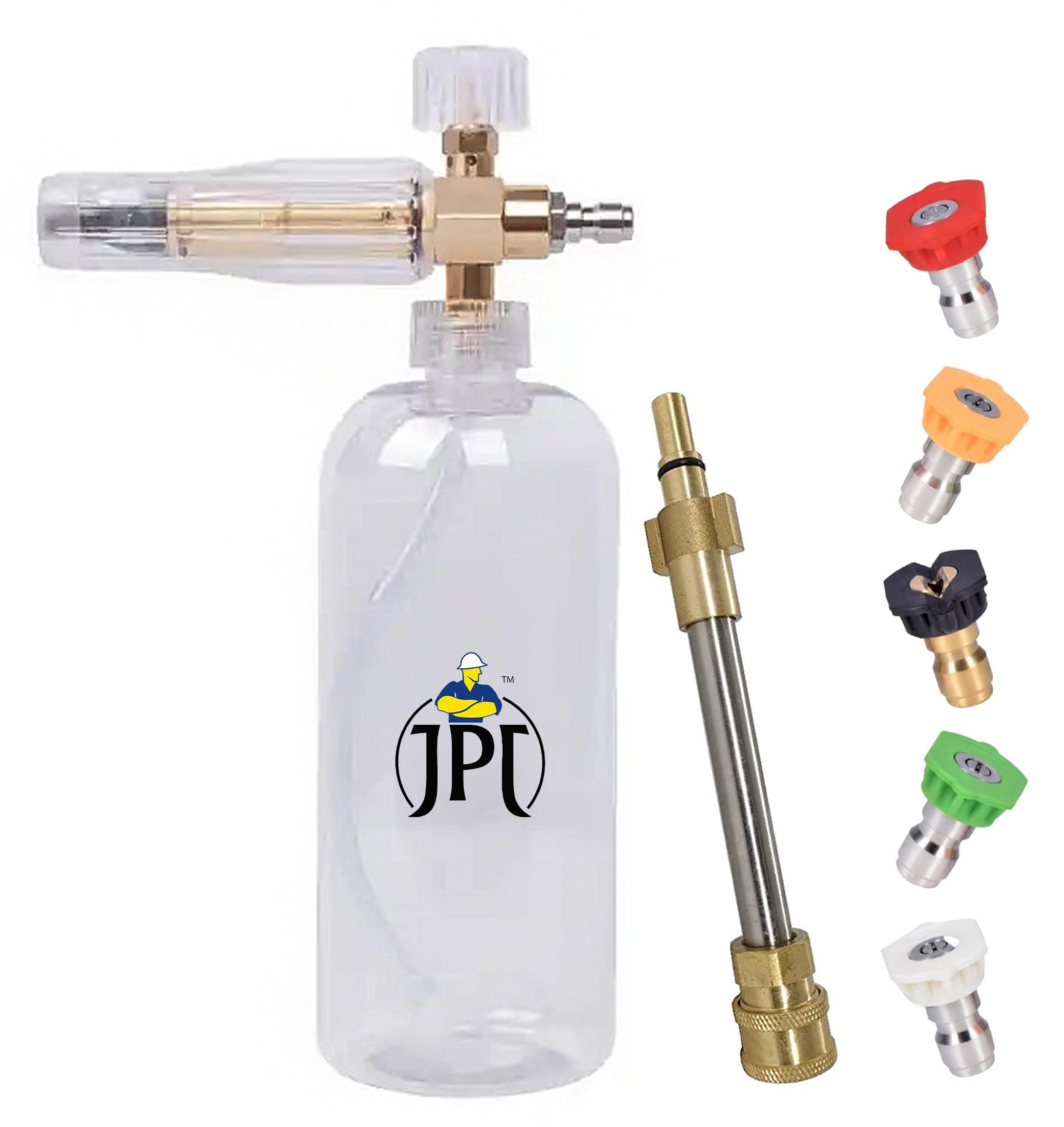 JPT Combo Heavy-Duty Foam Lance Compatible with/for Bosch Adaptor and 5PCS Nozzle Set for AQT Series CAR Pressure Washer