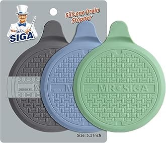 MR.SIGA Silicone Bathtub Stopper, Drain Stopper for Shower, Sink, 5.1" Diameter, 3 Pack