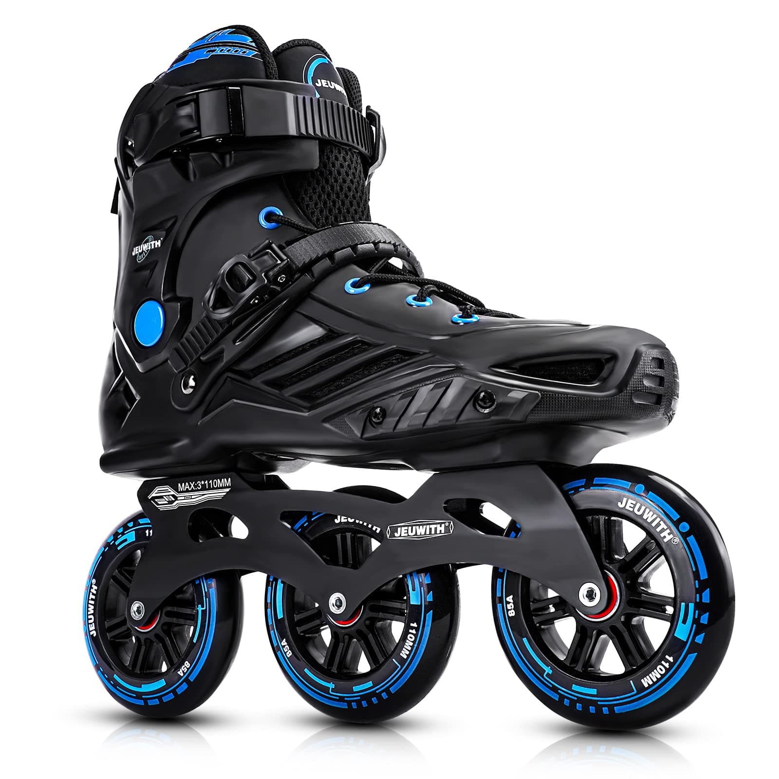 Inline Skates 3 Wheels 4.3 inches (110 mm) Roller Skates Blades for Adults Women Men Professional Outdoor Fitness Inline Speed Skates Unisex