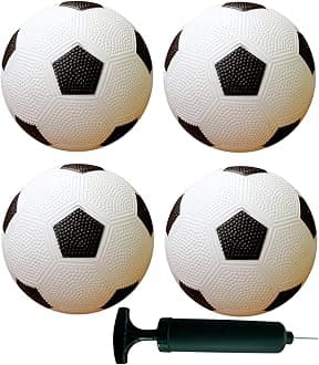 5-Inch Soccer Balls for Toddlers and Kids - Outdoor Games Backyard Sports for Children Boys and Girls - Pack of 4 Balls with 1 Air Pump