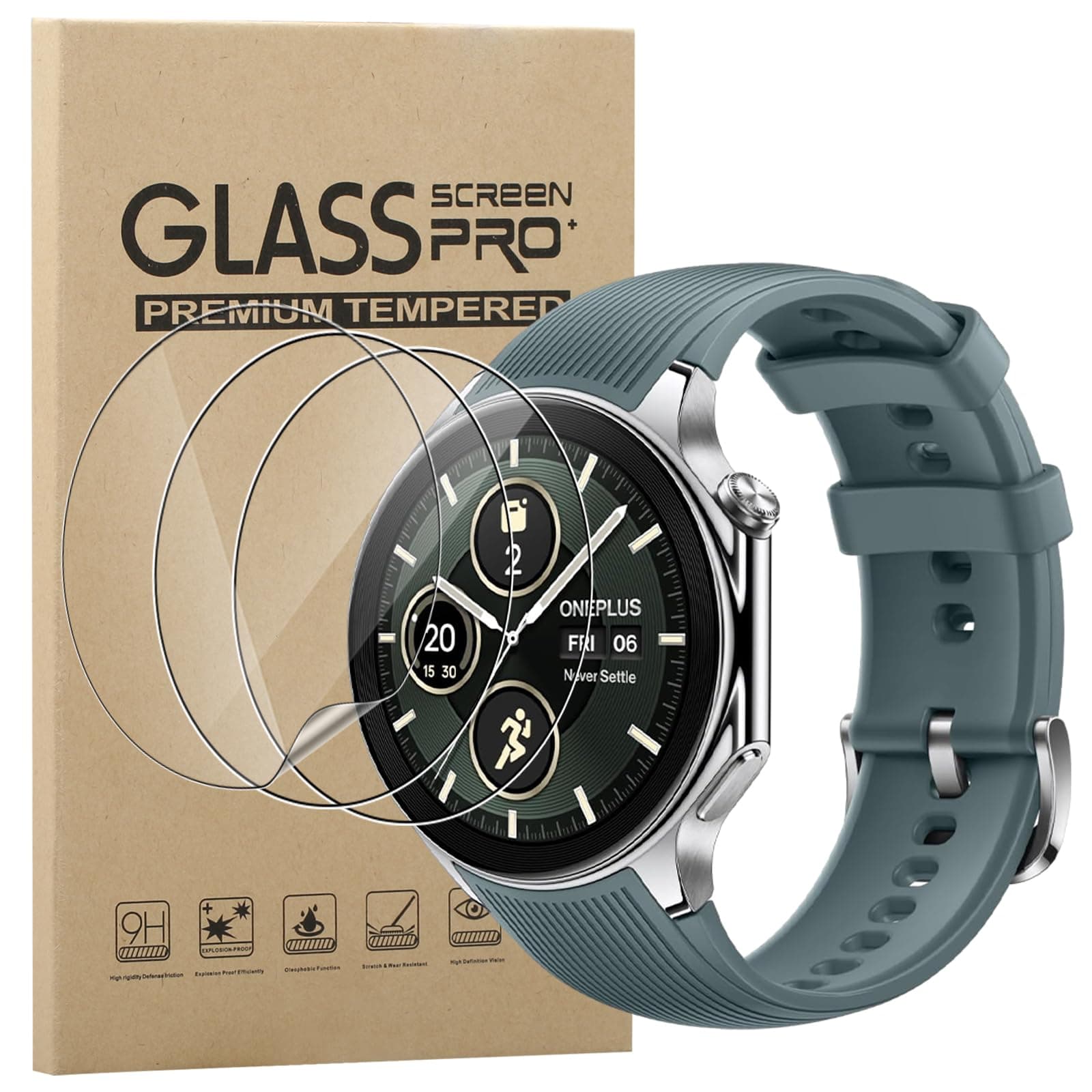 KZIOACSH Screen Protector for Oneplus Watch 2R/Oneplus Watch 2/Oppo Watch X, 3 Pack Ultra-thin [HD Clear] Anti-Scratch [NOT GLASS] Touch Sensitive Anti-Fingerprint Anti-Oil Self-Healing Soft TPU Film