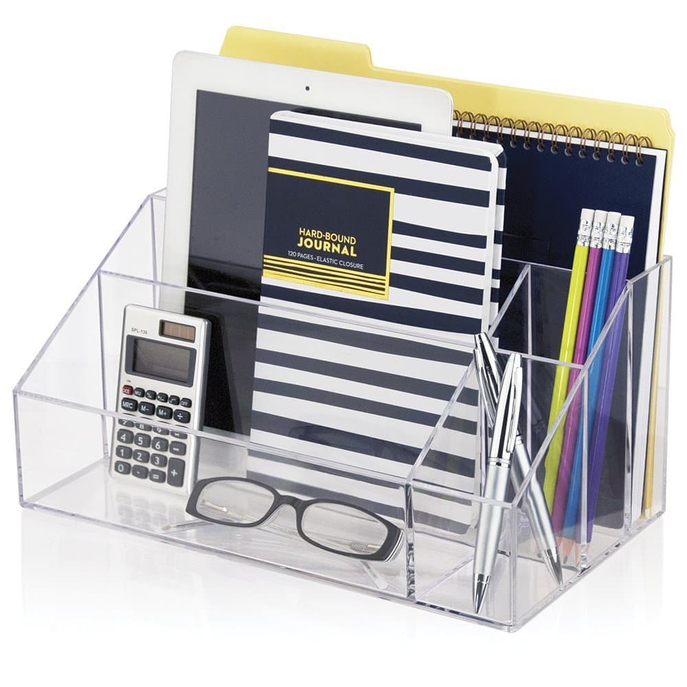 Office Desktop Organizer, Acrylic Document Letter Tray Holde Clear by Boxalls