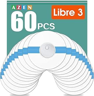 AZEN 60 Pack Freestyle Sensor Covers for Libre 3, Waterproof Adhesive Patches, Waterproof Adhesive Transparent Tape