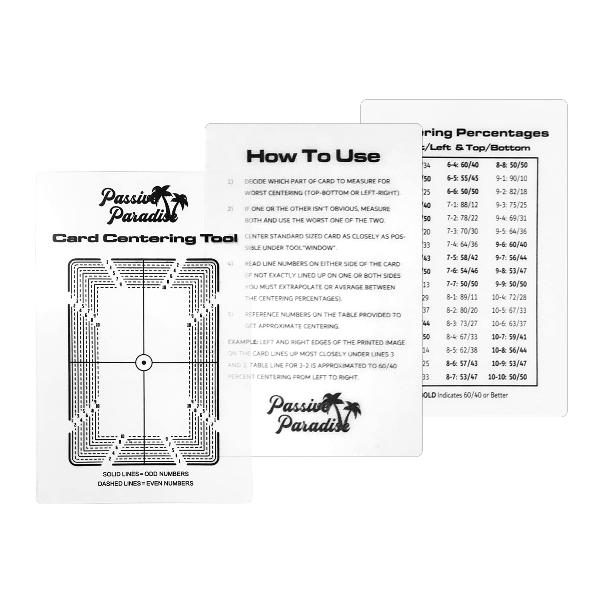 Passive Paradise Card Grading Centering Tool for Pokemon - Trading Card Submission Pre-Inspection Kit (Centering Tool for Pokemon)