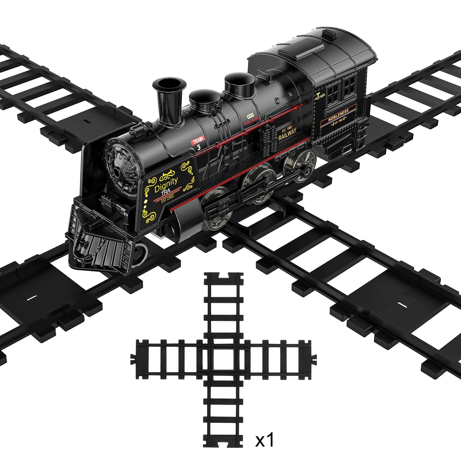 Hot Bee 1 Pcs Train Tracks Accessories Cross Train Track Railroad Building Toy Railway Rail for Hot Bee 30 Series Alloy Train Set, Gifts for 3 4 5 6 7 8+ Year Old Kids (Size:5CM/1.96IN)