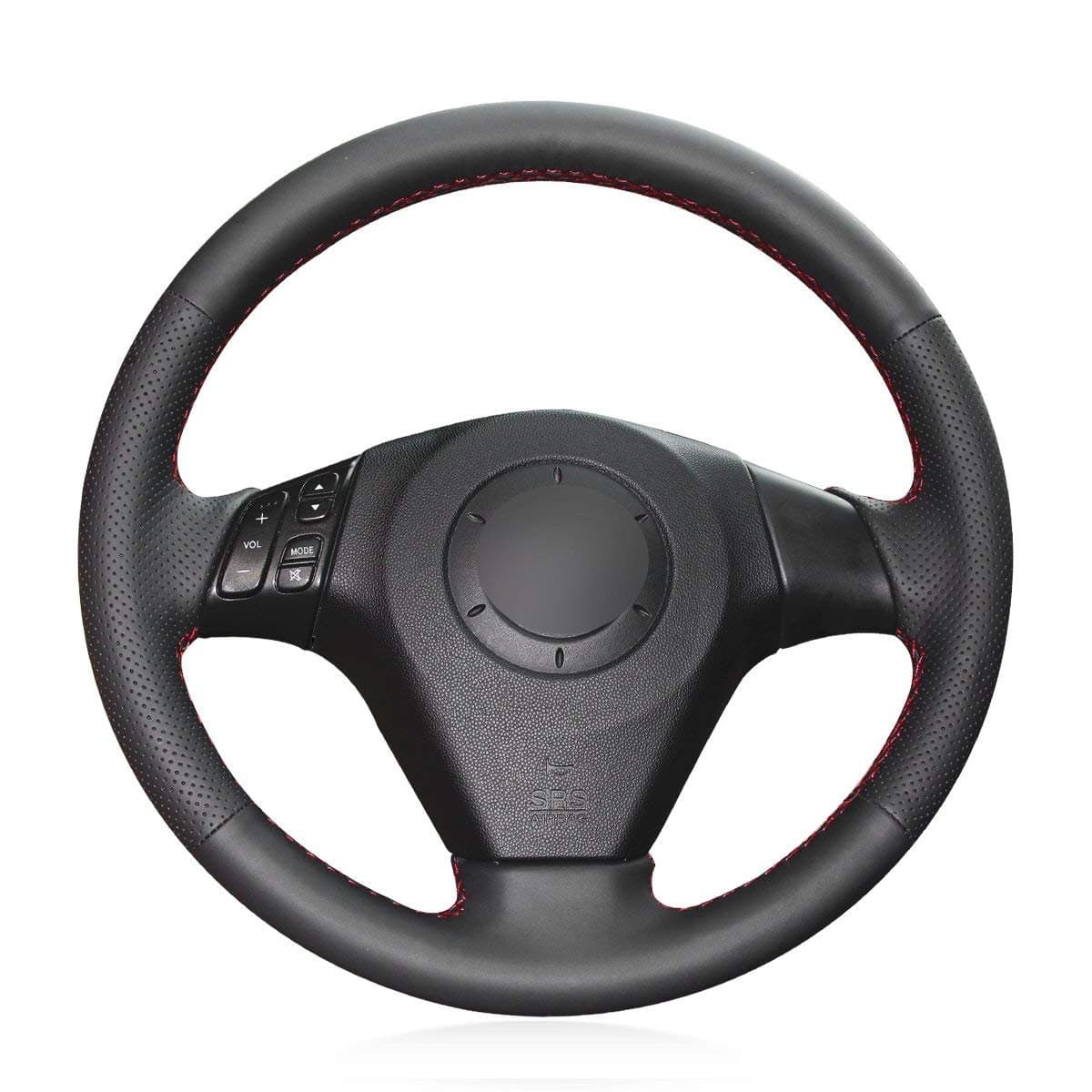 Black Microfiber Leather Steering Wheel Cover for 2004 2005 2006 2007 2008 2009 Mazda 3/2003-2008 Mazda 6/2006-2010 Mazda 5/2004 2005 2006 Mazda MPV Accessories Parts