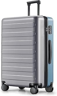 NINETYGO 26 Inch Luggage with Spinner Wheels, Checked Luggage, Large Luggage for 7-10 Days Travel, 100% Hardshell PC, TSA Lock, 28.1 X 18.5 X 11.4 (Grey Blue, Rhine)